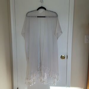 White Semi-Sheer Swimsuit Coverup